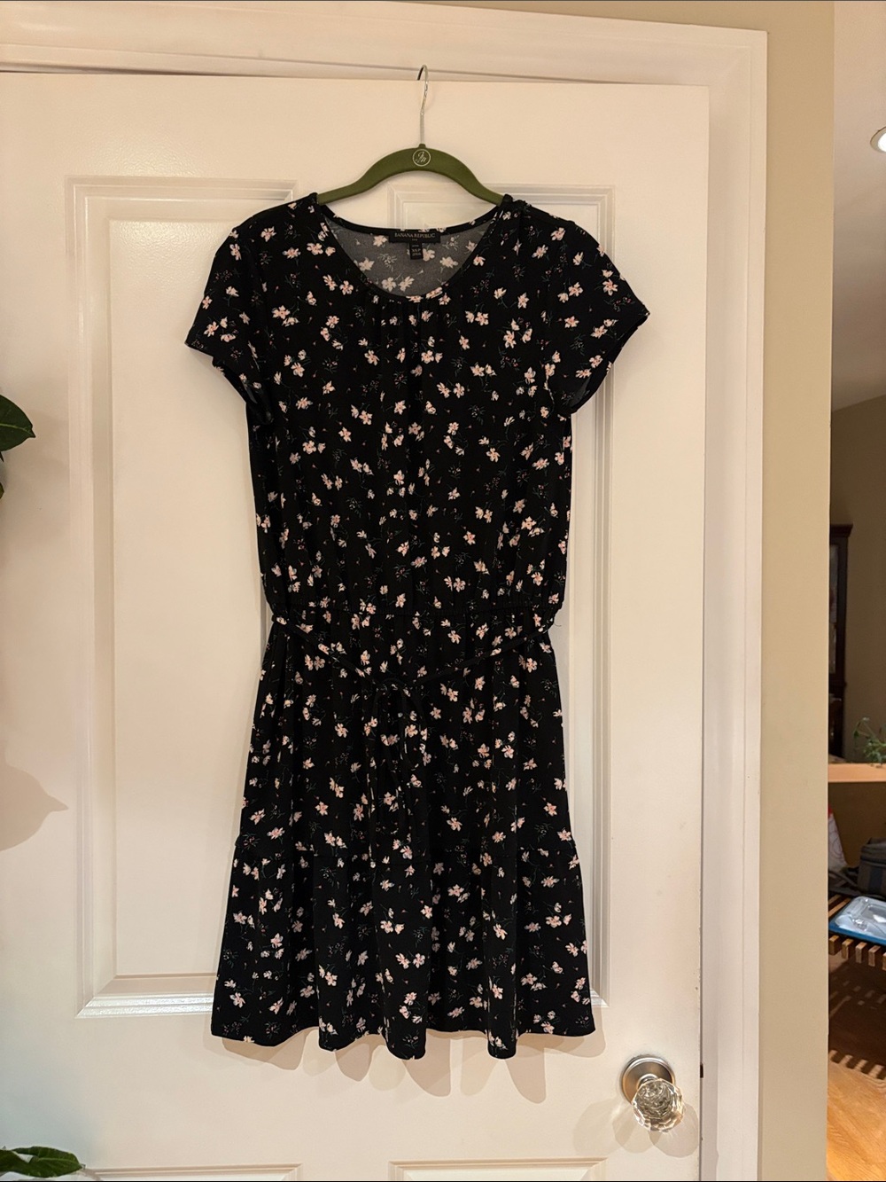 Banana Republic Black Dress with Pink Floral Print